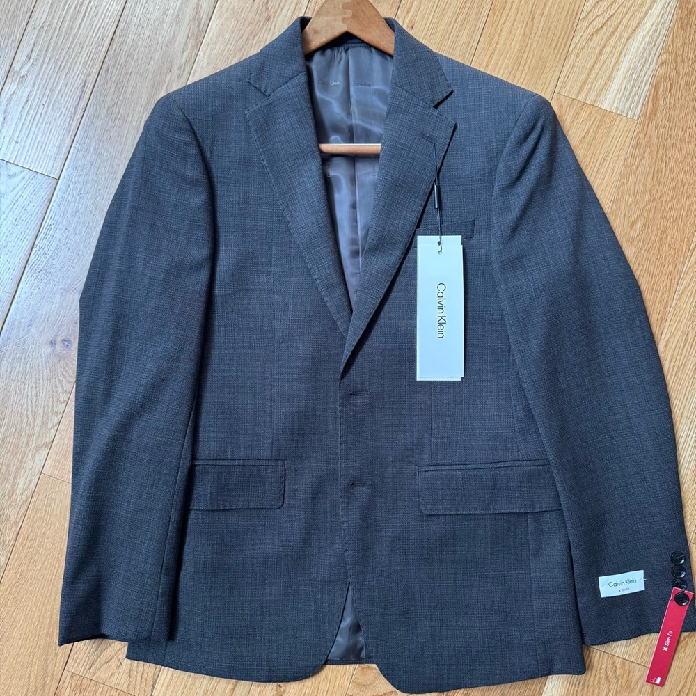 Calvin Klein Men's Slim Fit Charcoal Blazer